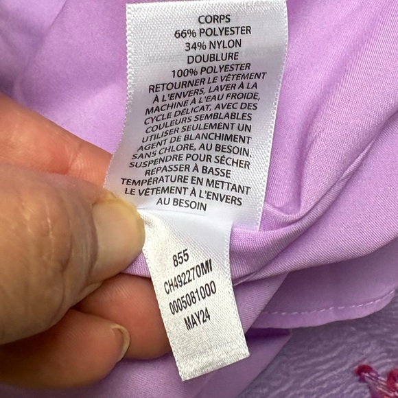 CHELSEA28 Brocade Puff Sleeve Babydoll Dress In Purple size xsmall. - Picture 9 of 11